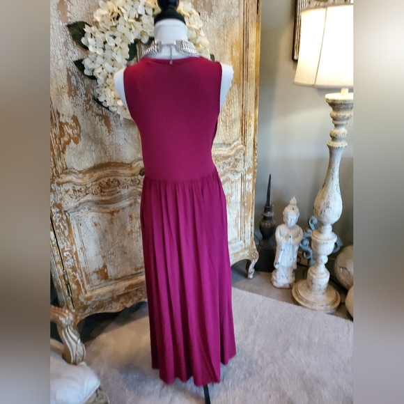 New Ava &Viv Rasberry Plum sleeveless Maxi 1X - Picture 9 of 13